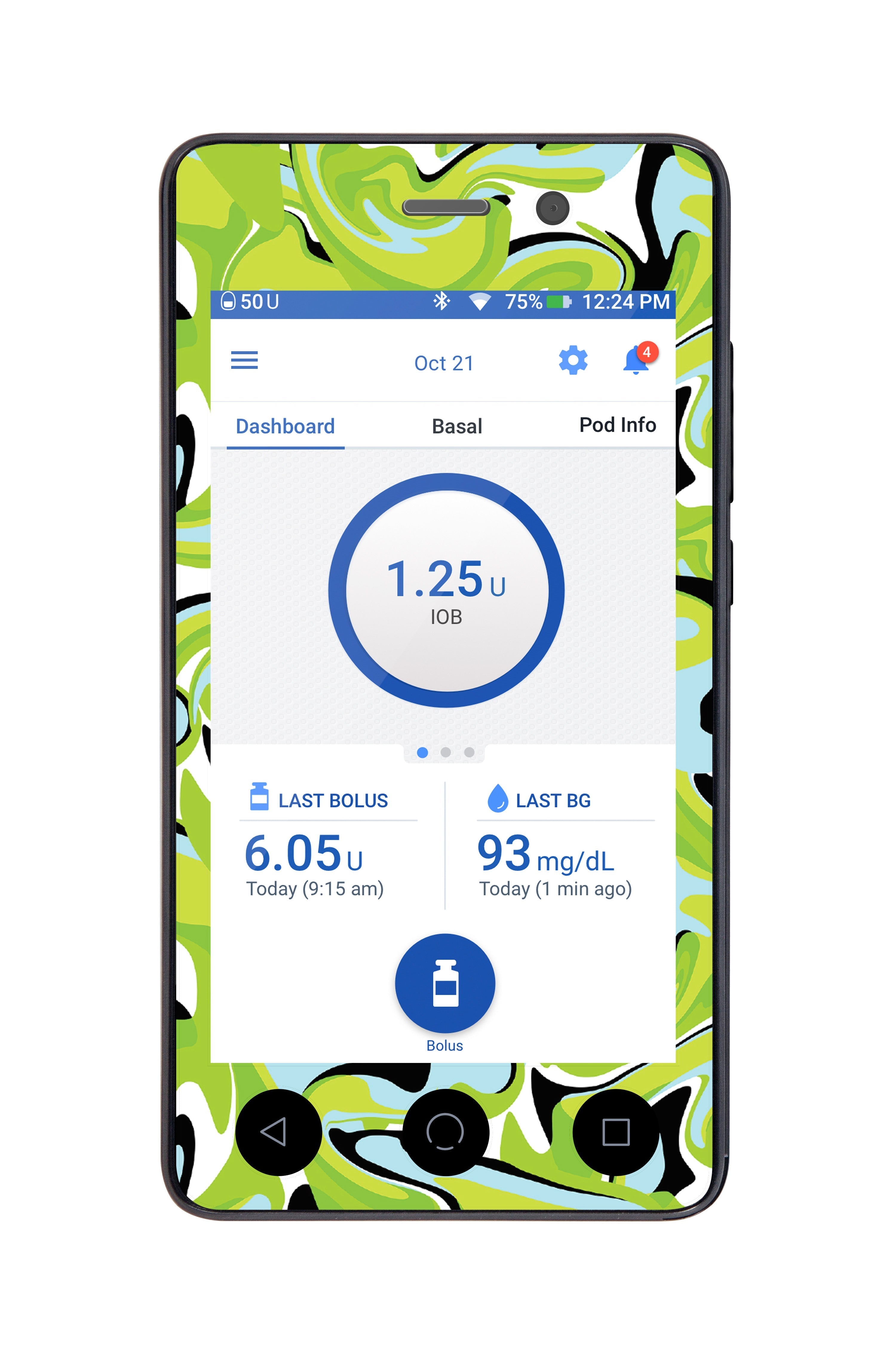 Green Flow Sticker for Omnipod DASH® PDM – Pump Peelz