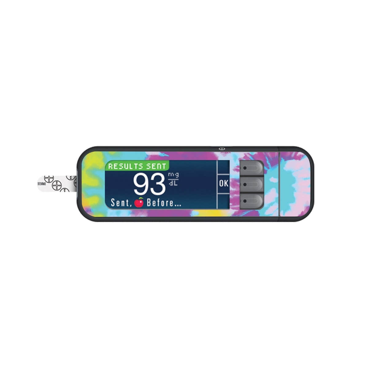 Groovy Tie-Dye Sticker for Bayer Contour Next Glucometer
