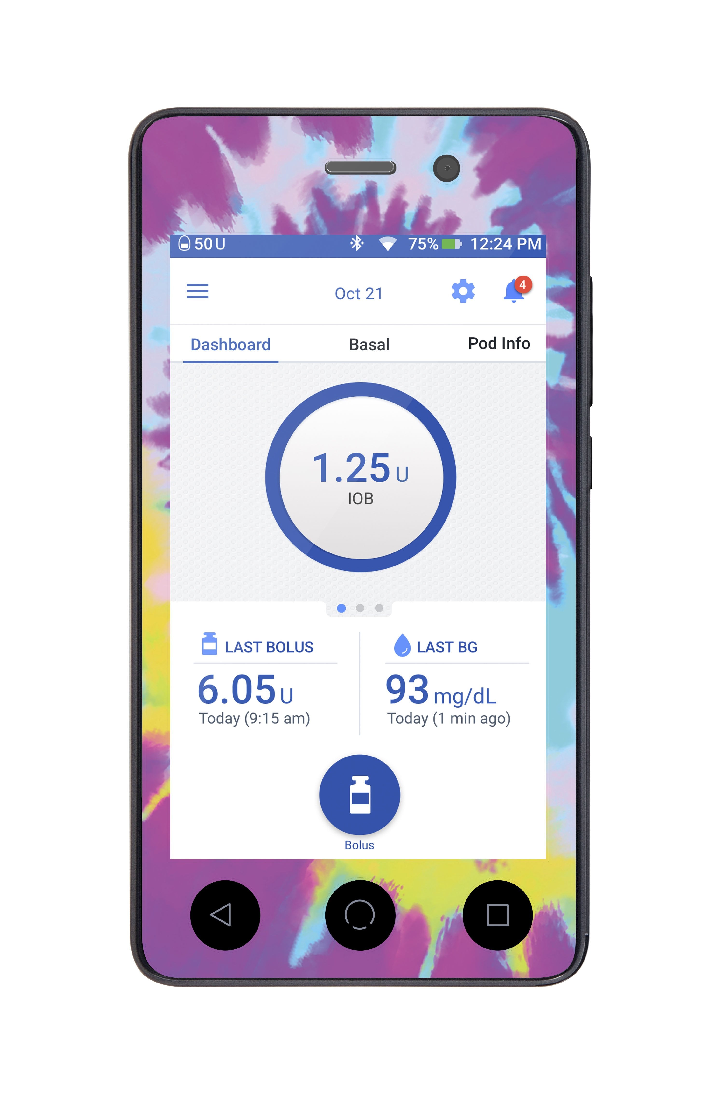 Groovy Tie-Dye Sticker for Omnipod DASH® PDM – Pump Peelz
