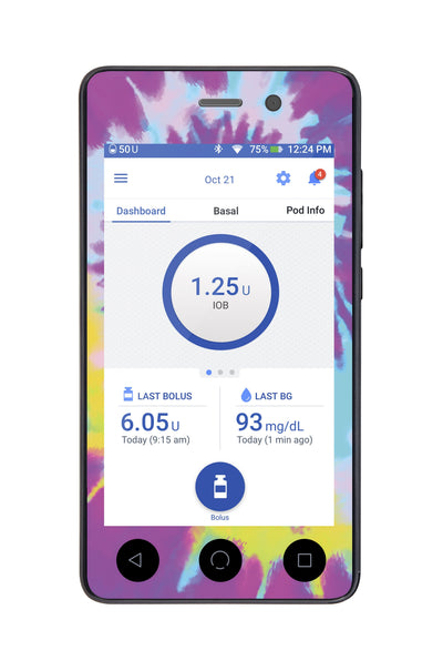 Groovy Tie-Dye Sticker for Omnipod DASH® PDM – Pump Peelz