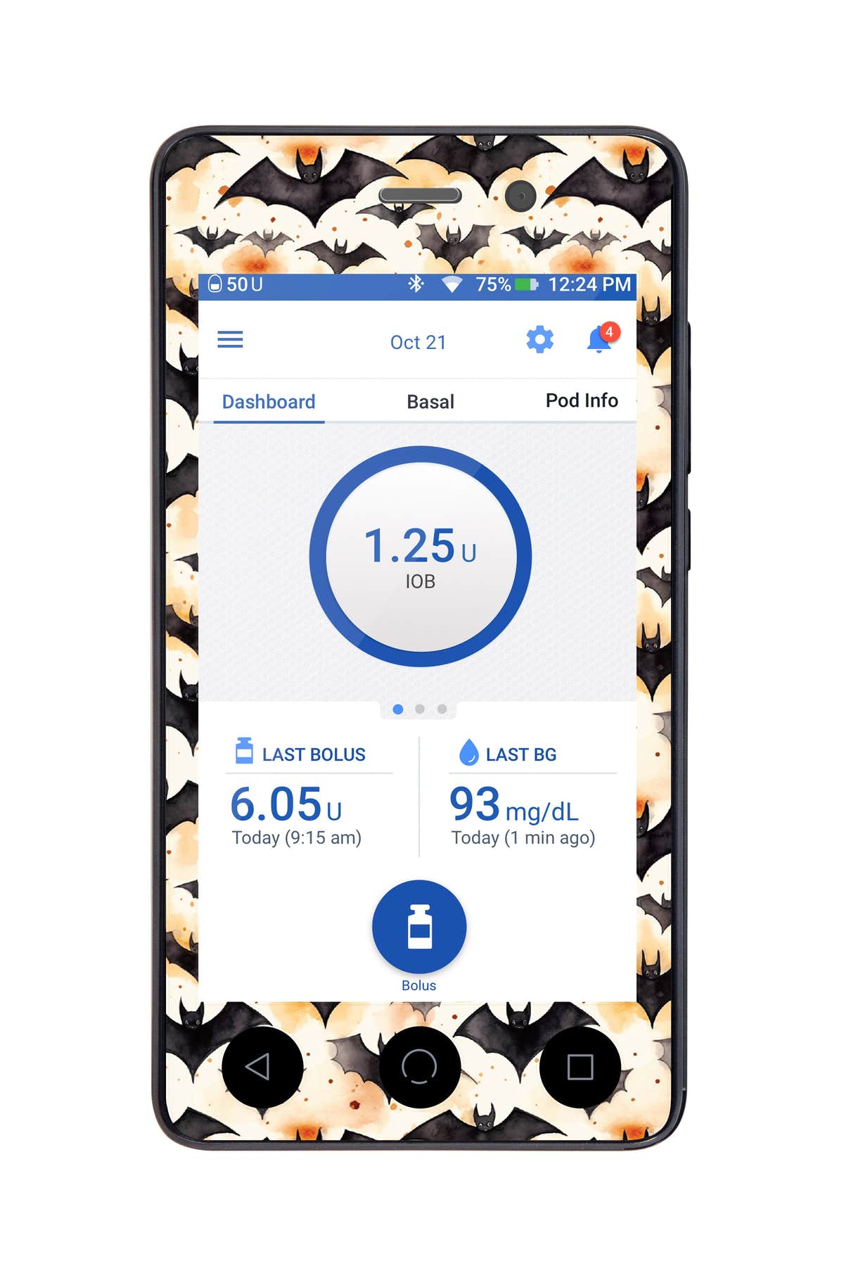Halloween Bats Sticker for Omnipod DASH® PDM – Pump Peelz