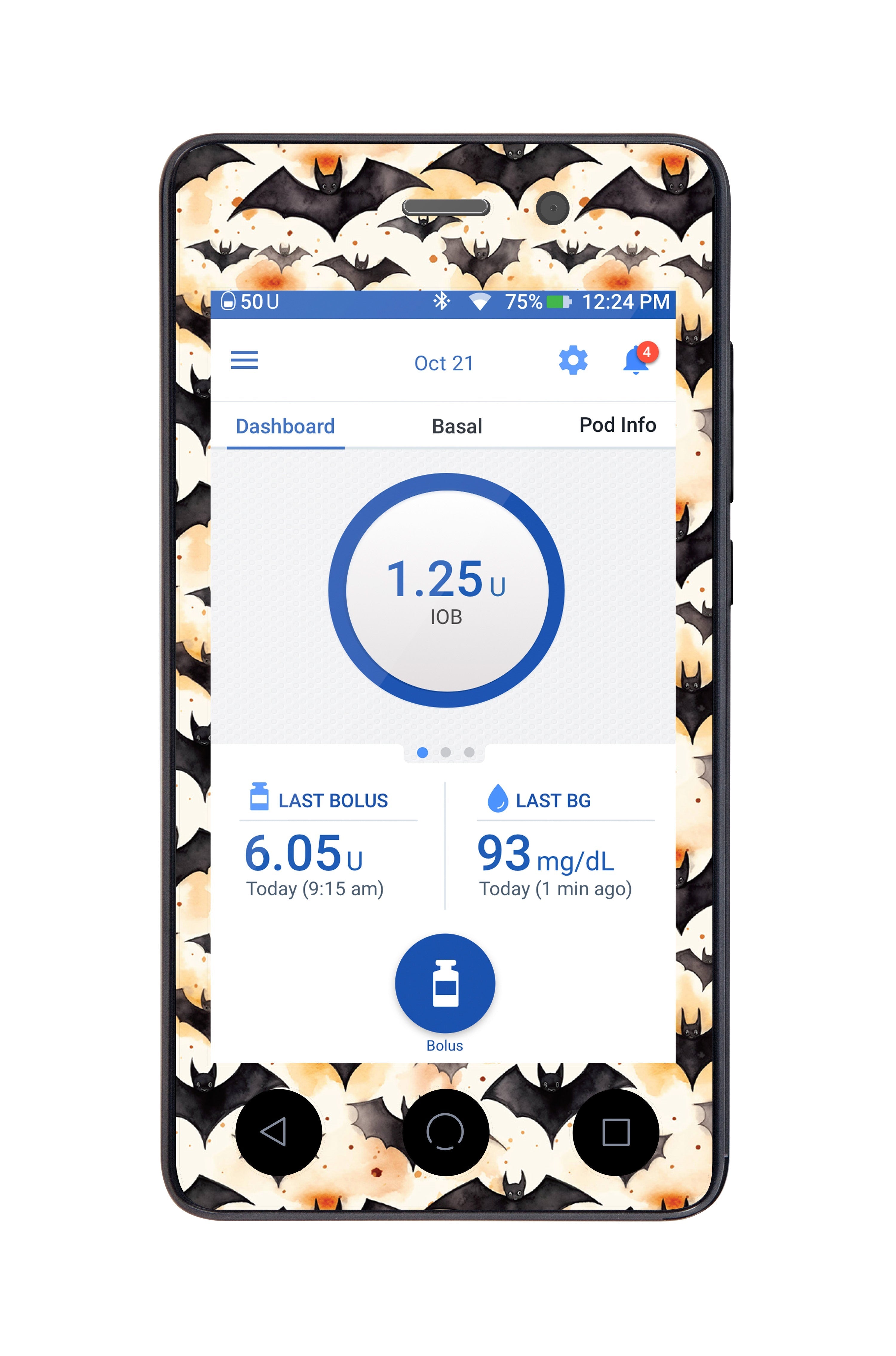 Halloween Bats Sticker for Omnipod DASH® PDM – Pump Peelz