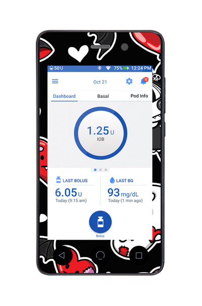 Halloween Valentine Sticker for Omnipod DASH® PDM – Pump Peelz