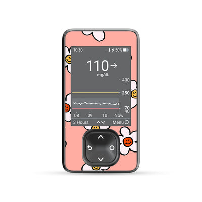 Happy Flowers DEXCOM G7 and Stelo and G6 Touchscreen Receiver Sticker