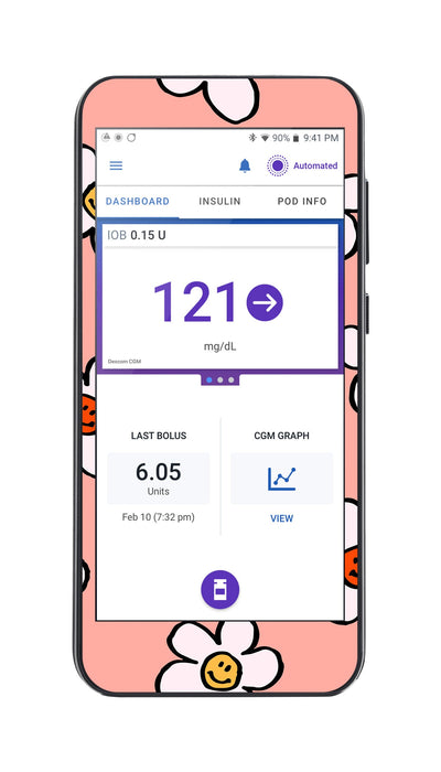 Happy Flowers Sticker for Omnipod® 5 Controller – Pump Peelz