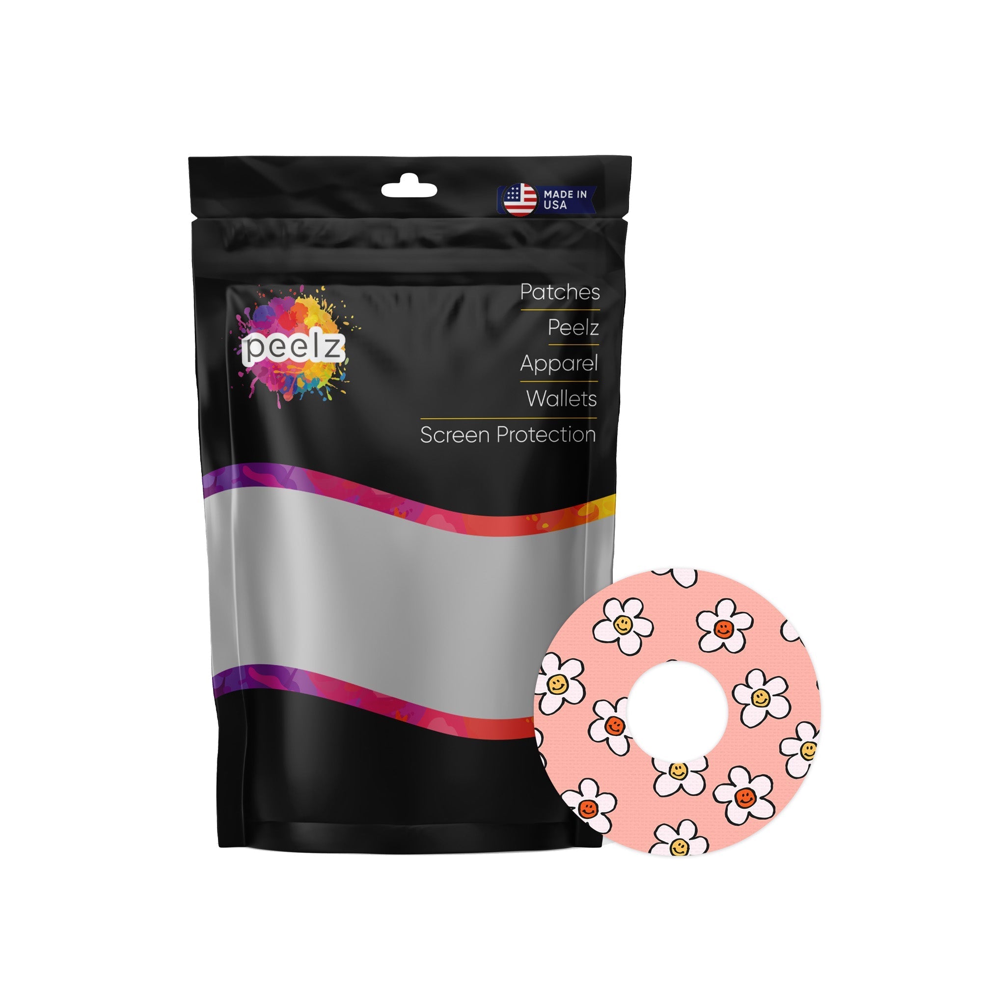 Happy Flowers Patch Tape Designed for the FreeStyle Libre 3 Plus & Lingo