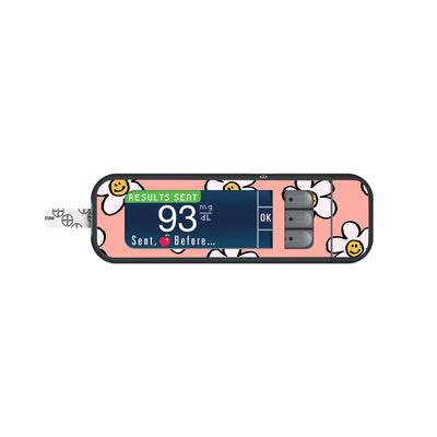 Happy Flowers Sticker for Bayer Contour Next Glucometer
