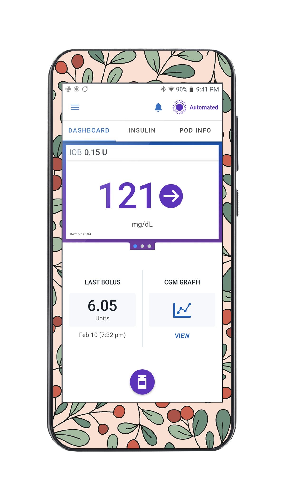 Holly Berries Sticker for Omnipod® 5 Controller – Pump Peelz