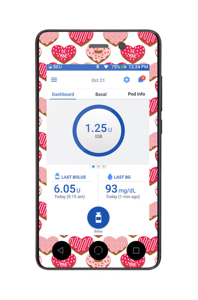 I Heart Donuts Sticker for Omnipod DASH® PDM – Pump Peelz
