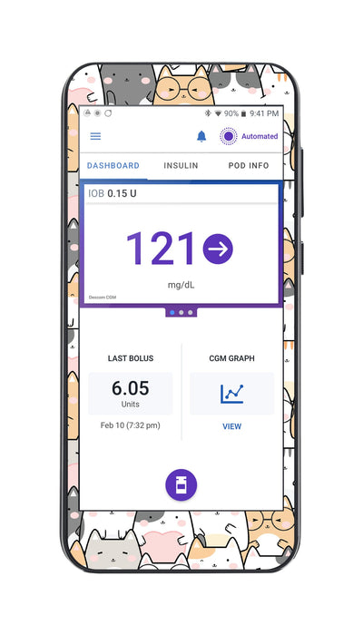 Kitty Cartoon Sticker for Omnipod® 5 Controller – Pump Peelz