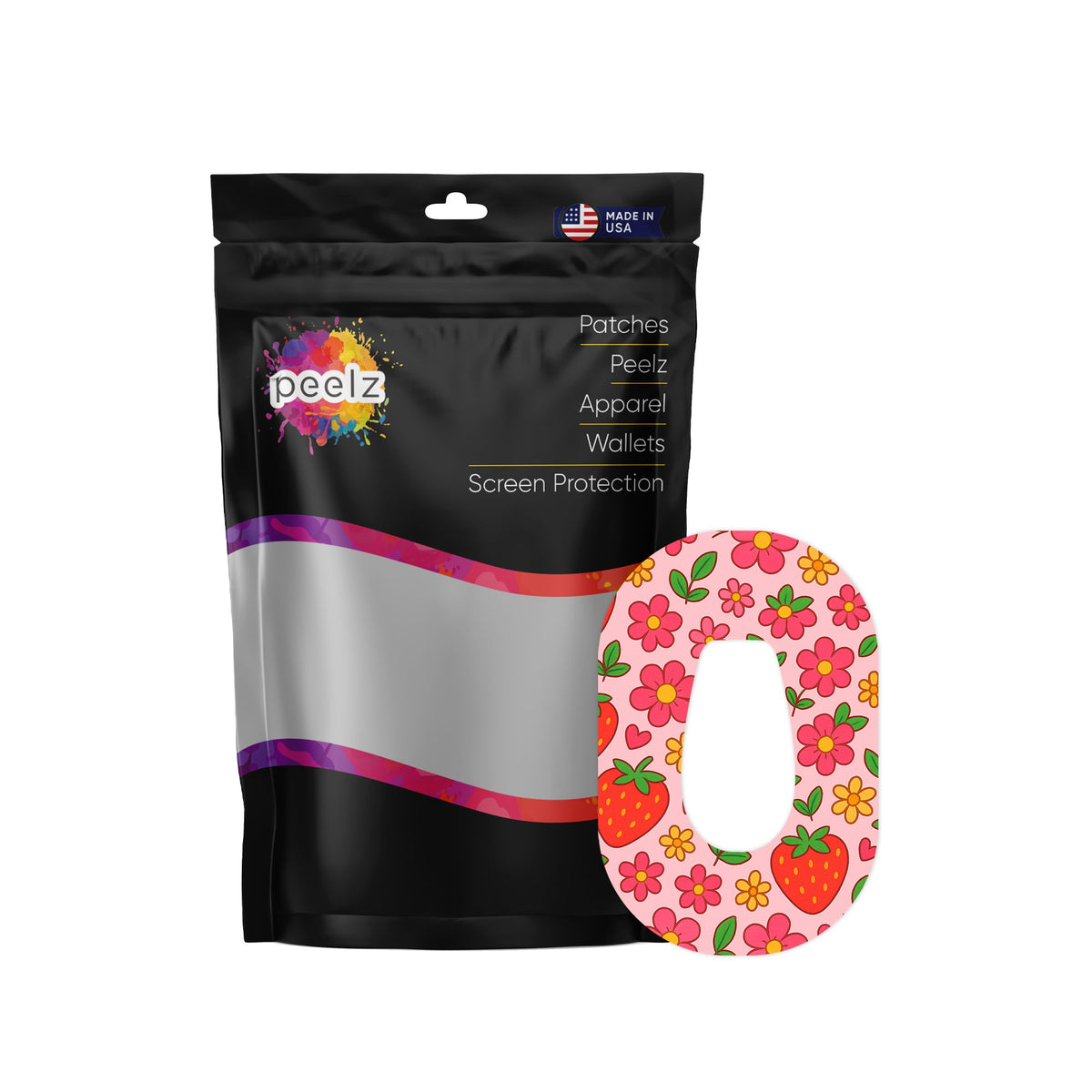 Strawberry Garden Dexcom G6 Patch Tape - Pump Peelz
