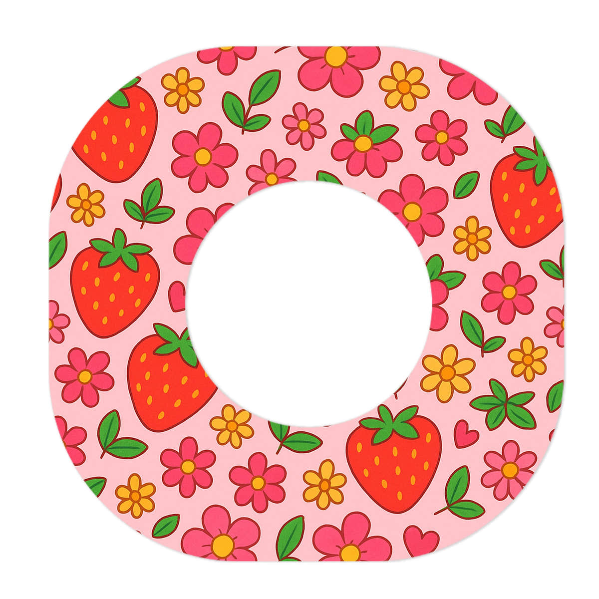 Strawberry Garden Dexcom G7 and Stelo Patch Tape - Pump Peelz