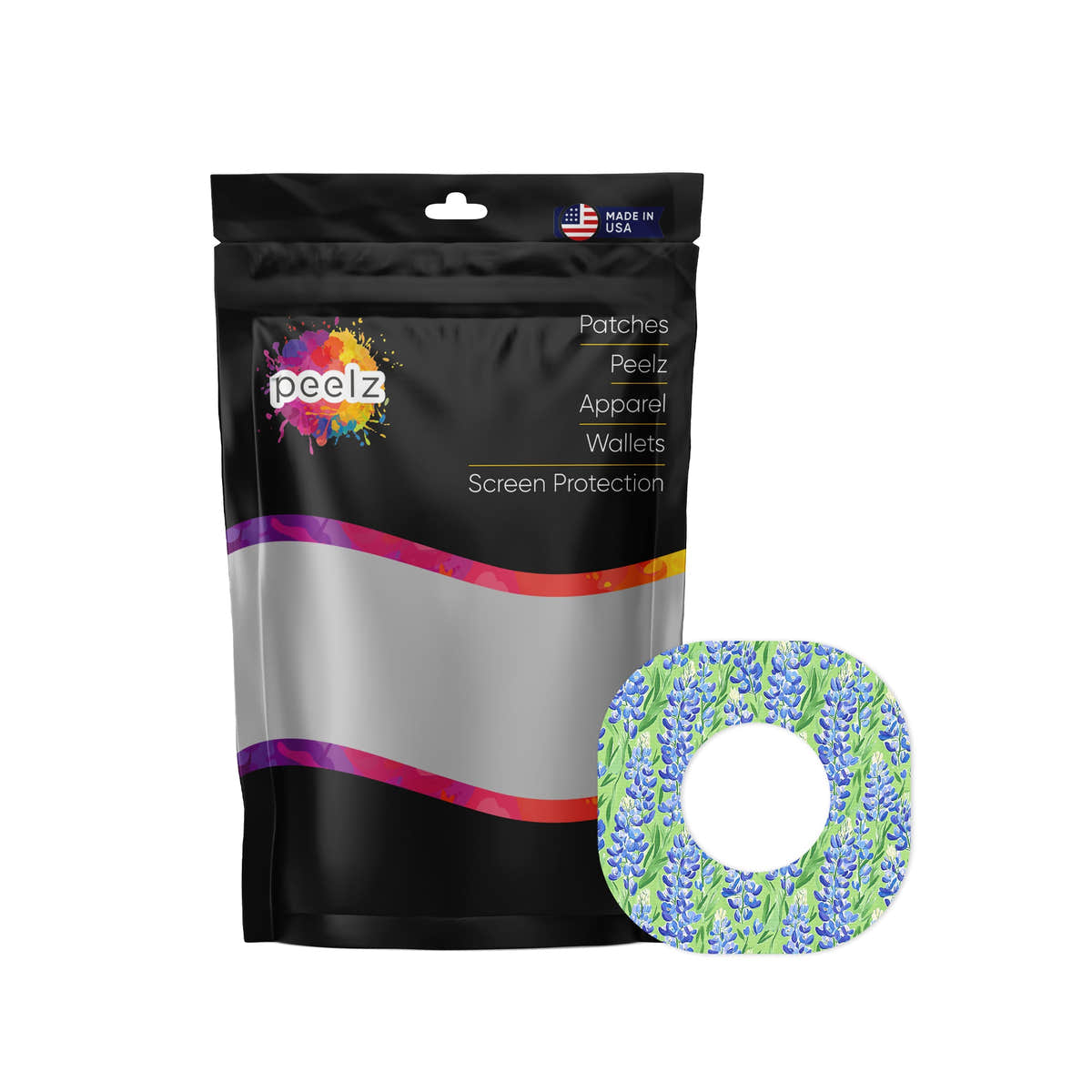 Blue Blooms Dexcom G7 and Stelo Patch Tape - Pump Peelz