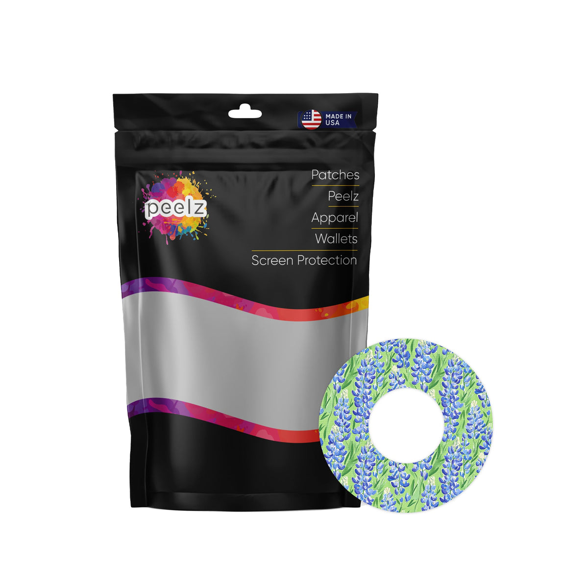 Blue Blooms Freestyle Libre 2 Patch Tape - Pump Peelz