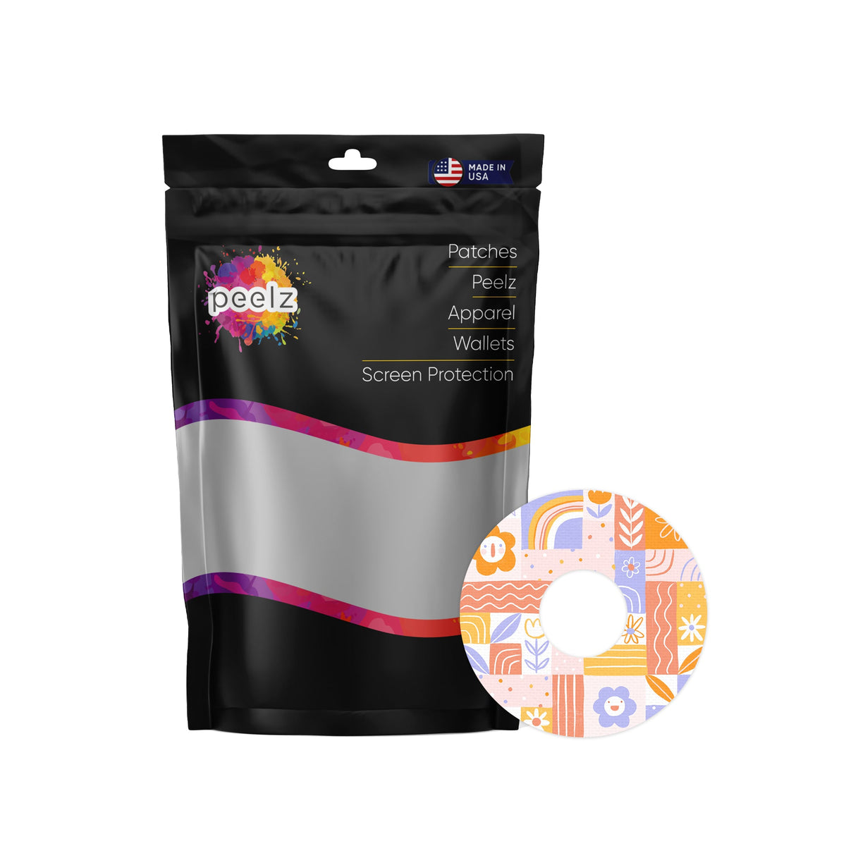 Wildflower Doodle FreeStyle Libre 3 Plus & Lingo  Patch Tape - Pump Peelz