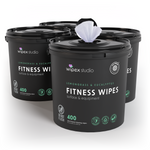 Wipex 400ct Natural Gym Wipes for Fitness Equipment | Portable Dispensing Bucket or Refill | Plant-Based
