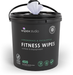 Wipex 400ct Natural Gym Wipes for Fitness Equipment | Portable Dispensing Bucket or Refill | Plant-Based