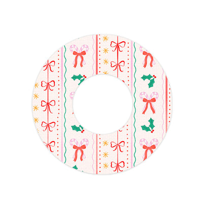 Holly Jolly Ribbon Freestyle Libre 2 Patch Tape - Pump Peelz