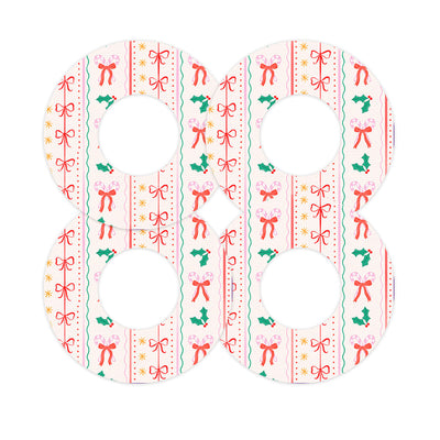 Holly Jolly Ribbon Freestyle Libre 2 Patch Tape - Pump Peelz