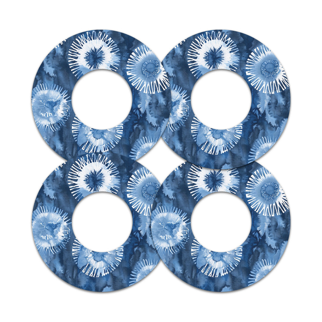 Monochrome Blue Tie Dye Freestyle Libre 2 Patch Tape - Pump Peelz