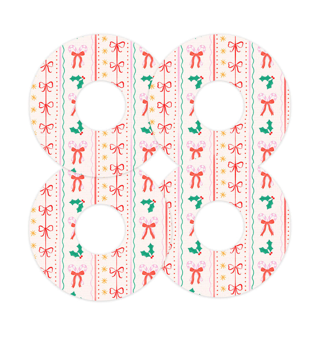 Holly Jolly Ribbon FreeStyle Libre 3 Plus & Lingo  Patch Tape - Pump Peelz