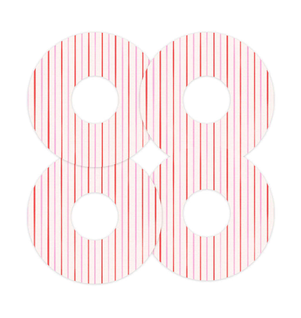 Peppermint Stripes FreeStyle Libre 3 Plus & Lingo  Patch Tape - Pump Peelz