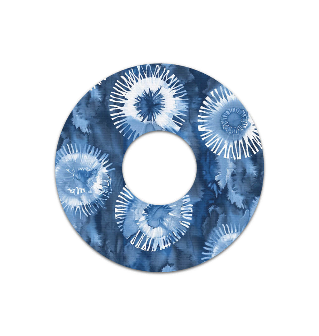 Monochrome Blue Tie Dye FreeStyle Libre 3 Plus & Lingo  Patch Tape - Pump Peelz