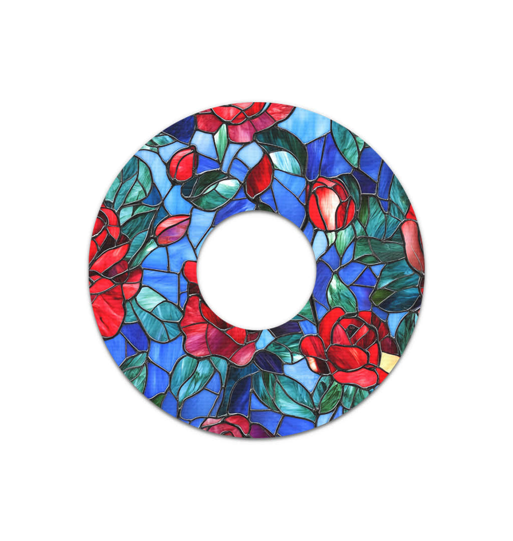 Crimson Blooms Patch Tape Designed for the FreeStyle Libre 3 Plus & Lingo