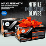 MedPride Maxx Strength Nitrile Industrial Orange Gloves, 8 Mil Thick - 100 Gloves / Case of 10 (1000 Count)