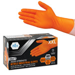 MedPride Maxx Strength Nitrile Industrial Orange Gloves, 8 Mil Thick - 100 Gloves / Case of 10 (1000 Count)