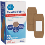MedPride Sterile Fabric Adhesive Bandages, 2'' x 4.5" First Aid Bandages Coated with Hypoallergenic Adhesive & Non-Stick Pad - 50/Box, Case of 24 (1200 Count)