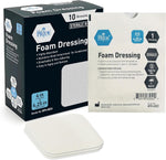 Medpride Foam Dressings -10 Pack, 4''X4.25'' - Sterile, Hydrophilic, Highly Absorbent- Soft, Non-Adhesive Pads, 10/Pack, Case of 20 (200 Count)