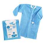 MedPride Lab Coat w/3 Pocket Knit Collar and Cuff - 10/Pack, Case of 3 (30 Count)