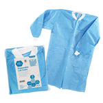 MedPride Lab Coat w/3 Pocket Knit Collar and Cuff - 10/Pack, Case of 3 (30 Count)
