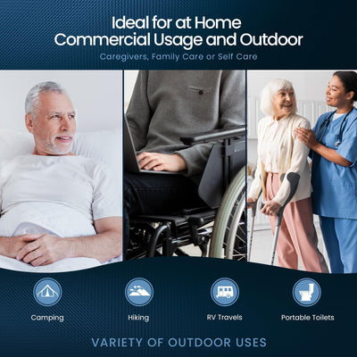 MedPride Disposable Commode Liner Bags with Absorbant Pads, Universal Size, 50 bags and pads  / Case of 12 (600 count)