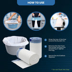 MedPride Disposable Commode Liner Bags, Universal Size, White 100 bags / Case of 6 (600 count)