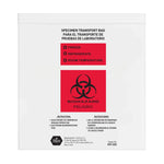 MedPride Biohazard Specimen Transport Bags, 100/pack, Case of 10 (1000 Count)