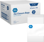 MedPride Reusable Clear Zip Closure Bags, Size 4" x 6", 100 Bags, Case of 10 (1000 Count)