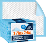 MedPride Disposable Underpads, 17" x 24" (22 grams) 100 Pads, 3 packs/Case (300 Count)