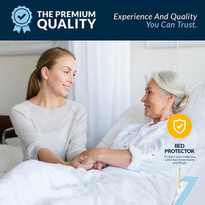 MedPride Disposable Underpads, 17" x 24" (22 grams) 100 Pads, 3 packs/Case (300 Count)