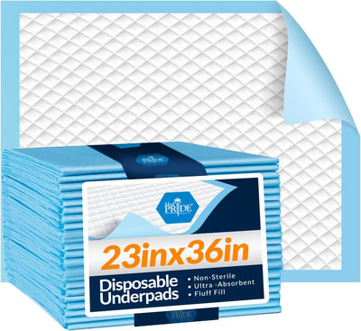 MedPride Disposable Underpads, 23"x36" (45 gram) 25/Box, Case of 6 (150 Count)