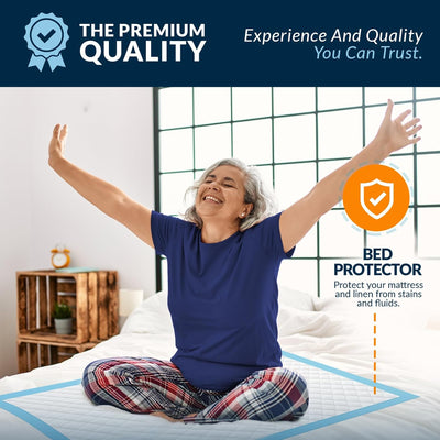 MedPride Disposable Underpads, 23x36 (45 gram) 50/pack, Case of 3 (150 Count)