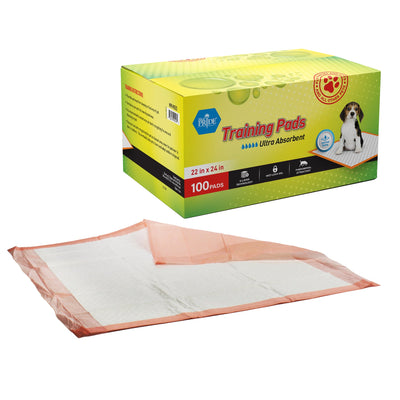 MedPride Pet Pads, 22" x 24" w/ pheromone, Ultra-Absorbent Puppy Potty Pee Pads With 6-Layer Technology (30 gram) -  100 Pads/Case