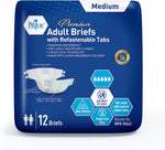 MedPride Adult Briefs with Refastenable Tabs, Medium, 8 Packs of 12 (96 count)