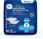MedPride Adult Briefs with Refastenable Tabs, Large Size, 6 Packs of 12 (72 count)