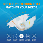 MedPride Adult Briefs with Refastenable Tabs, X-Large Size, 4 Packs of 15 (60 Count)