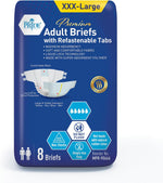 MedPride Adult Briefs with Refastenable Tabs, Large Size, 6 Packs of 12 (72 count)