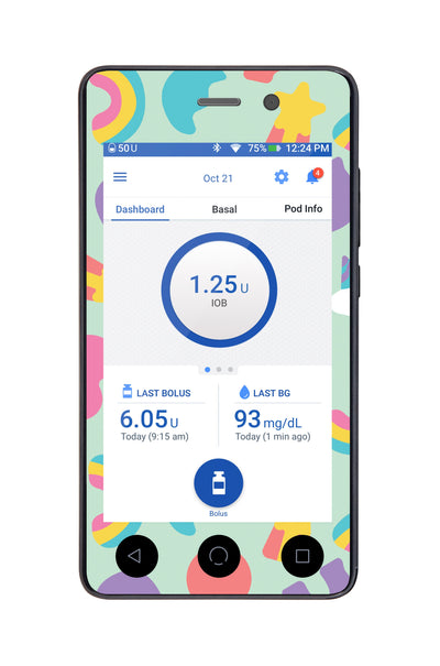 Marshmallow Charms Sticker for Omnipod DASH® PDM – Pump Peelz