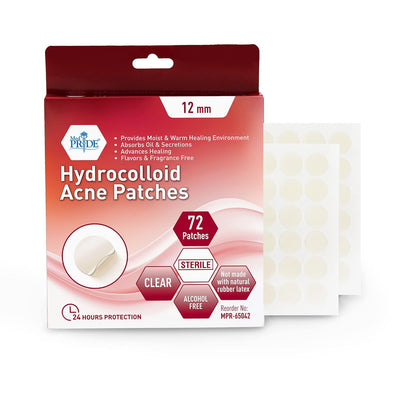 Medpride Hydrocolloid Acne Patches - 12mm Dots, Sterile Pimple Patches For Face & Body Zits, Alcohol-Free - 72/Box, Case of 48 (3456 Count)