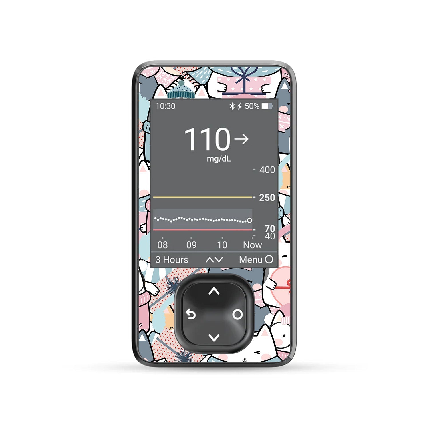 Meowy Christmas DEXCOM G7 and Stelo and G6 Touchscreen Receiver Sticker